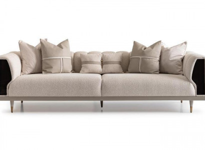 Luxus Dreisitzer Sofa 3 Sitzer Beige Polstersofa Stoffsofa Modern Sofa